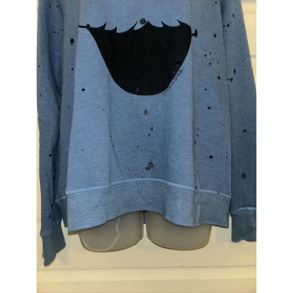 Lauren Moshi Cotton Blend Cookie Monster Distressed Pullover Sweatshirt Size M - Picture 4 of 10